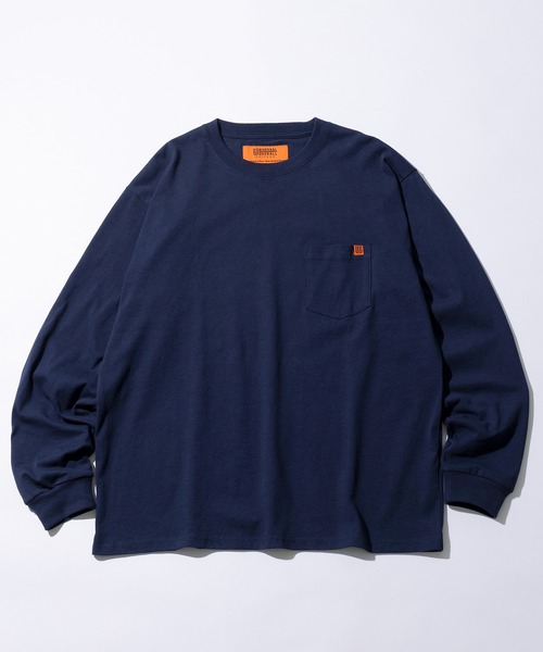 UNIVERSAL OVERALL(ユニバーサルオーバーオール)の「【UNIVERSAL OVERALL】Pocket L/S TEE/ポケット ロングスリーブ Tシャツ(Tシャツ/カットソー・レディース・ホワイト/ネイビー/ブラック/オートミール・M/S/XL/L)」の4枚目の写真