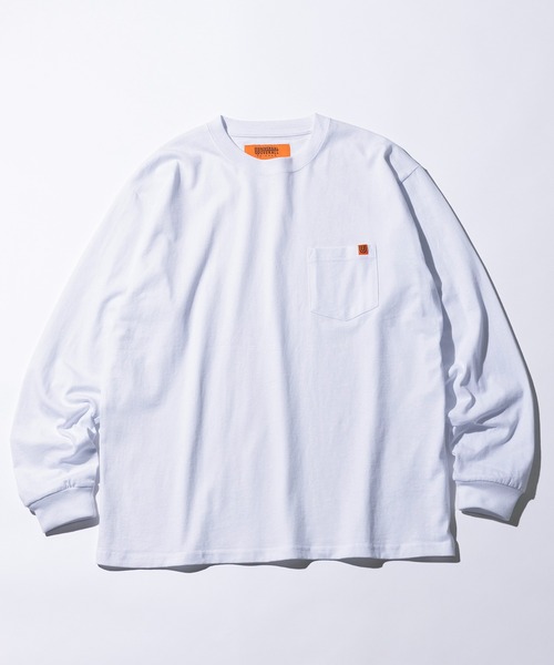 UNIVERSAL OVERALL(ユニバーサルオーバーオール)の「【UNIVERSAL OVERALL】Pocket L/S TEE/ポケット ロングスリーブ Tシャツ(Tシャツ/カットソー・レディース・ホワイト/ネイビー/ブラック/オートミール・M/S/XL/L)」の1枚目の写真