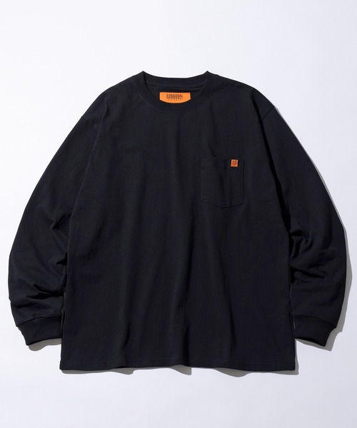 UNIVERSAL OVERALL(ユニバーサルオーバーオール)の「【UNIVERSAL OVERALL】Pocket L/S TEE/ポケット ロングスリーブ Tシャツ(Tシャツ/カットソー・レディース・ホワイト/ネイビー/ブラック/オートミール・M/S/XL/L)」の2枚目の写真