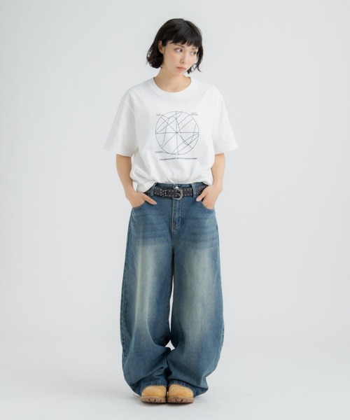 FLUKE HOLIC(フロックホリック)の「Circle print logo TEE(Tシャツ/カットソー・レディース・ホワイト/ブラウン/ネイビー・SMALL/MEDIUM/LARGE)」の17枚目の写真