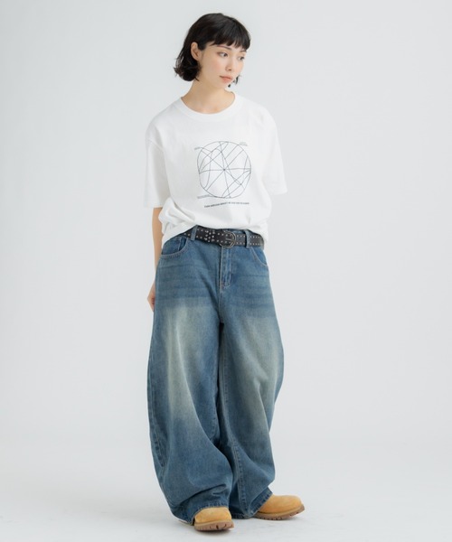 FLUKE HOLIC(フロックホリック)の「Circle print logo TEE(Tシャツ/カットソー・レディース・ホワイト/ブラウン/ネイビー・SMALL/MEDIUM/LARGE)」の16枚目の写真