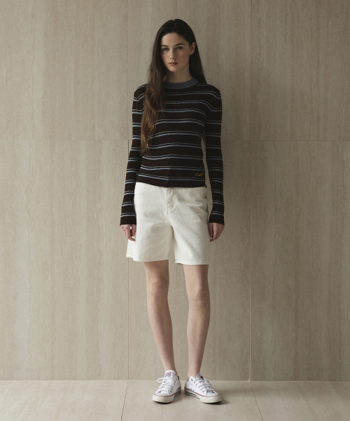 STUDIO&PARC(スタジオアンドパルク)の「Wool 100% Striped Knit_Brown(ニット/セーター・レディース・ブラウン・FREE)」の2枚目の写真