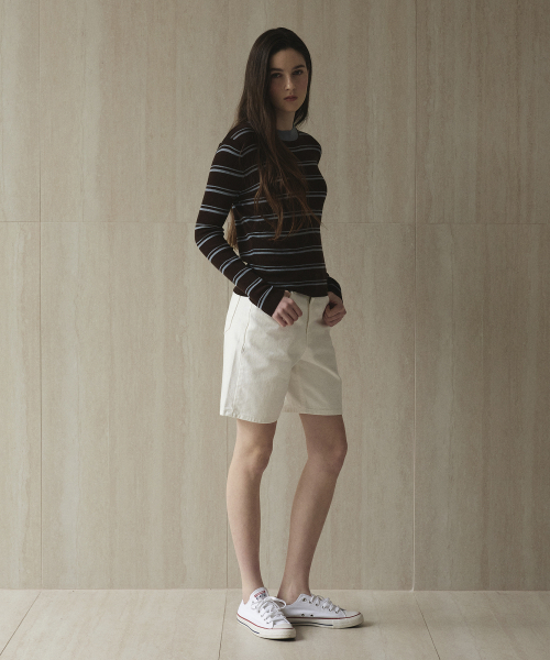 STUDIO&PARC(スタジオアンドパルク)の「Wool 100% Striped Knit_Brown(ニット/セーター・レディース・ブラウン・FREE)」の4枚目の写真