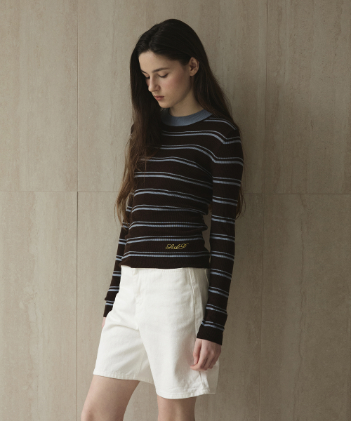 STUDIO&PARC(スタジオアンドパルク)の「Wool 100% Striped Knit_Brown(ニット/セーター・レディース・ブラウン・FREE)」の5枚目の写真
