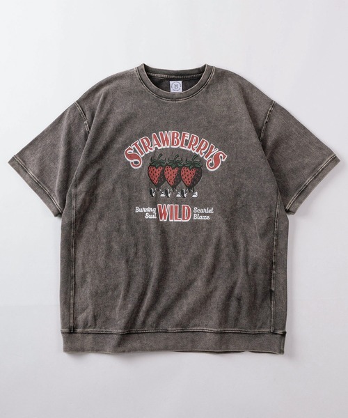make a ray!(メイク ア レイ!)の「【84】スノーウォッシュ加工 ヴィンテージライク スウェット Tシャツ/ユニセックス/レディース/メンズ(Tシャツ/カットソー・レディース・ピンク/イエロー/ブラック/サックスブルー/ブラック系その他2/ブラック系その他・M/L)」の9枚目の写真