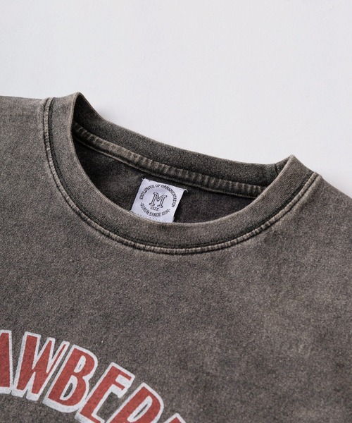 make a ray!(メイク ア レイ!)の「【84】スノーウォッシュ加工 ヴィンテージライク スウェット Tシャツ/ユニセックス/レディース/メンズ(Tシャツ/カットソー・レディース・ピンク/イエロー/ブラック/サックスブルー/ブラック系その他2/ブラック系その他・M/L)」の11枚目の写真
