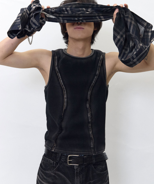 BLR(ビーエルアール)の「Line Cut Sleeveless(Tシャツ/カットソー・メンズ・その他・LARGE/SMALL/MEDIUM)」の2枚目の写真