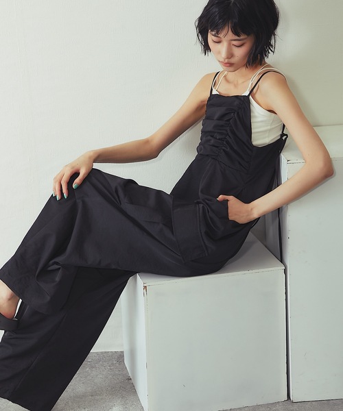 ANOTHER S(アナザーエス)の「「セットアップ対応」2wayワッシャーサロペットパンツ(サロペット/オーバーオール・レディース・ブラウン/アイボリー/ブラック・FREE)」の3枚目の写真