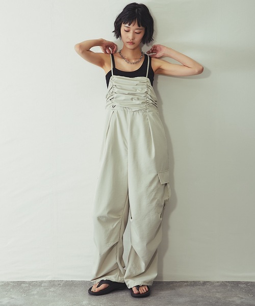ANOTHER S(アナザーエス)の「「セットアップ対応」2wayワッシャーサロペットパンツ(サロペット/オーバーオール・レディース・ブラウン/アイボリー/ブラック・FREE)」の20枚目の写真