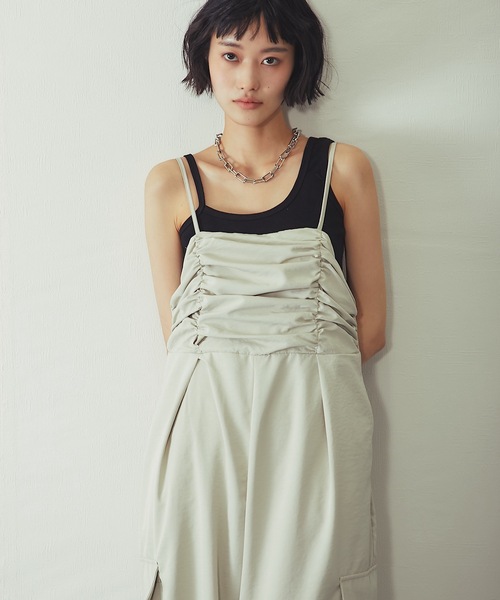 ANOTHER S(アナザーエス)の「「セットアップ対応」2wayワッシャーサロペットパンツ(サロペット/オーバーオール・レディース・ブラウン/アイボリー/ブラック・FREE)」の21枚目の写真