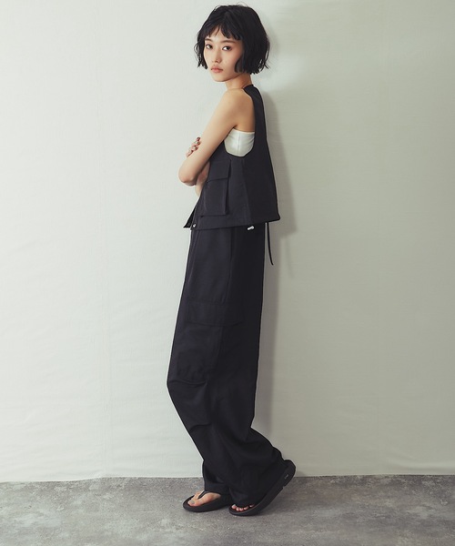 ANOTHER S(アナザーエス)の「「セットアップ対応」2wayワッシャーサロペットパンツ(サロペット/オーバーオール・レディース・ブラウン/アイボリー/ブラック・FREE)」の7枚目の写真