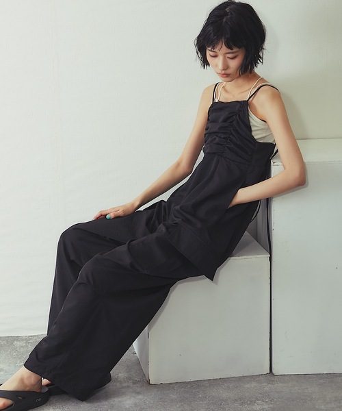 ANOTHER S(アナザーエス)の「「セットアップ対応」2wayワッシャーサロペットパンツ(サロペット/オーバーオール・レディース・ブラウン/アイボリー/ブラック・FREE)」の15枚目の写真