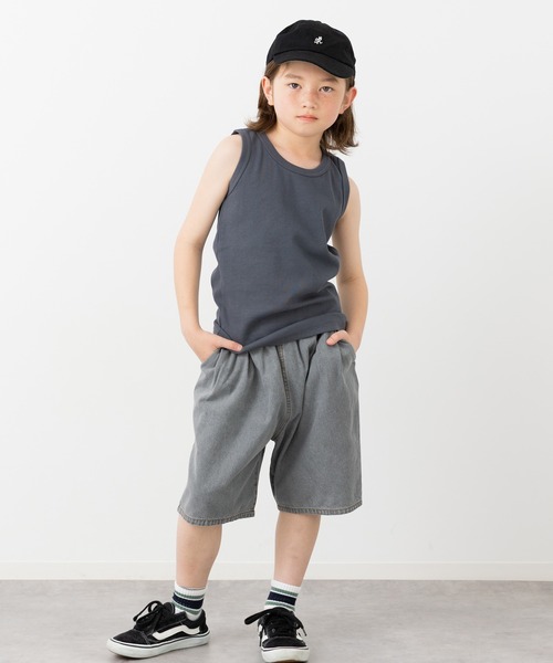 JAM & LINK（ジャムアンドリンク）の「テレコ素材 タンクトップ（タンクトップ・キッズ・ブラウン/ブラック/チャコールグレー/グレー・110cm/130cm/160cm/150cm/120cm/140cm/100cm）」の5枚目の写真