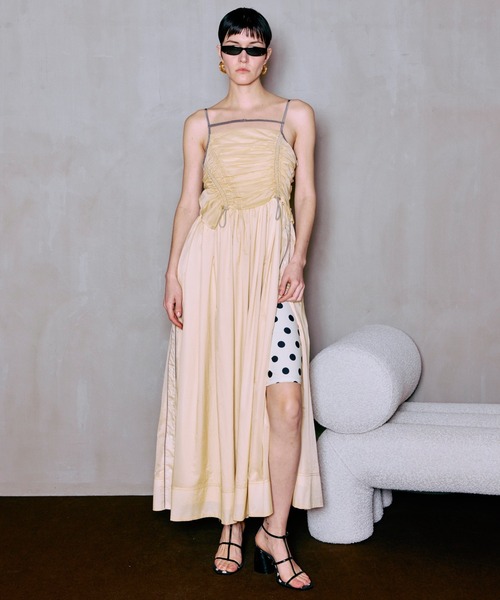 MAISON SPECIAL(メゾンスペシャル)の「Sporty Cami Dress/スポーティキャミワンピース(ワンピース・レディース・ブラック/ライトイエロー・36/38)」の7枚目の写真