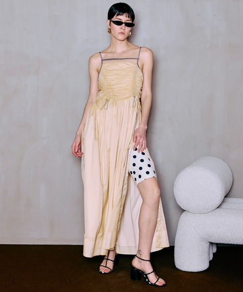 MAISON SPECIAL(メゾンスペシャル)の「Sporty Cami Dress/スポーティキャミワンピース(ワンピース・レディース・ブラック/ライトイエロー・36/38)」の9枚目の写真