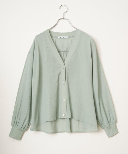 LBC（エルビーシー）の「シアーシャツカーディガン（カーディガン/ボレロ・レディース・ブラック/オフホワイト/ミント・M）」の20枚目の写真
