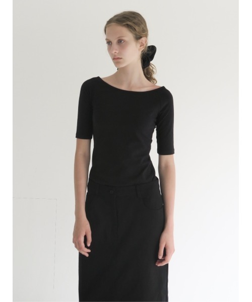 NOWNS（ナウンス）の「Lyse | Half sleeve tee（Tシャツ/カットソー・レディース・ブラック/アイボリー・FREE）」の7枚目の写真
