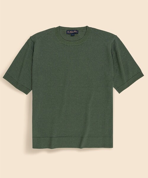 BROOKS BROTHERS(ブルックスブラザーズ)の「◆オンラインストア限定◆ ペーパーヤーン クルーネック ショートスリーブ サマーセーター(ニット/セーター・メンズ・グリーン/グレー/ネイビー/ベージュ・LARGE/MEDIUM/SMALL/X-LARGE)」の4枚目の写真