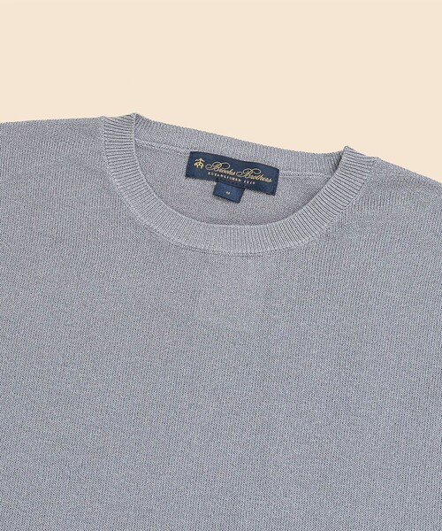 BROOKS BROTHERS(ブルックスブラザーズ)の「◆オンラインストア限定◆ ペーパーヤーン クルーネック ショートスリーブ サマーセーター(ニット/セーター・メンズ・グリーン/グレー/ネイビー/ベージュ・LARGE/MEDIUM/SMALL/X-LARGE)」の5枚目の写真
