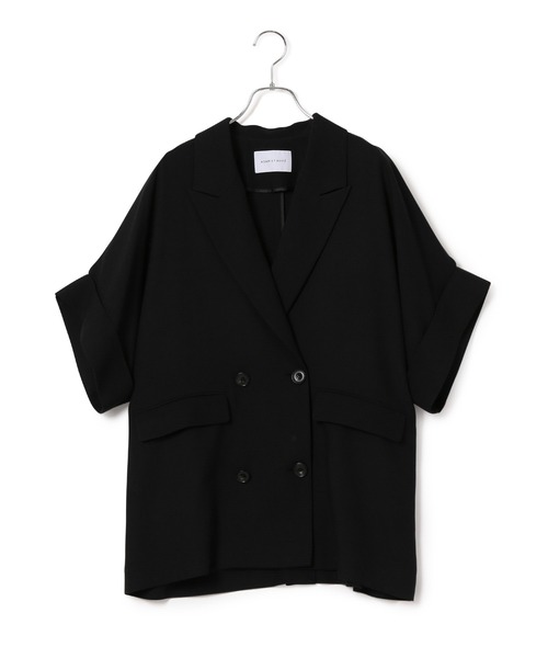 ADAM ET ROPE'（アダムエロペ）の「【サステナブル】ショートスリーブシャツジャケット（テーラードジャケット・レディース・キナリ/ダークブラウン/ブラック・FREE）」の19枚目の写真