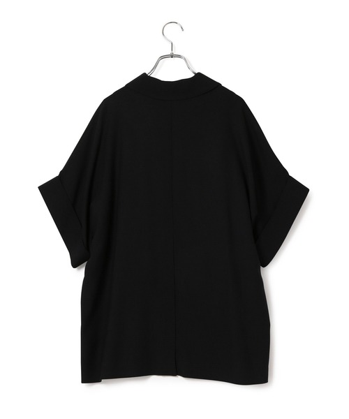 ADAM ET ROPE'（アダムエロペ）の「【サステナブル】ショートスリーブシャツジャケット（テーラードジャケット・レディース・キナリ/ダークブラウン/ブラック・FREE）」の20枚目の写真