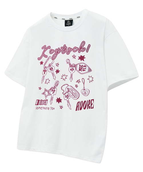 MOZMOZ（モズモズ）の「キッチオーバーサイズグラフィック半袖Tシャツホワイト（Tシャツ/カットソー・レディース・その他・M/XL/XXL）」の2枚目の写真
