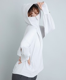 『REFLEM/レフレム』顔料加工メッシュZIPフーディー/ジップパーカー　白 REFLEM/レフレム』顔料加工メッシュZIPフーディー/ジップパーカー