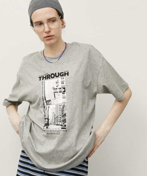 フォトプリントロゴオーバーサイズTシャツ / 汗染み防止加工（Tシャツ