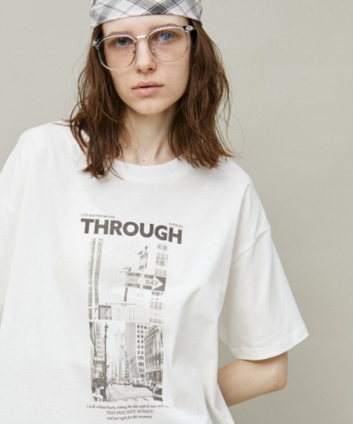 フォトプリントロゴオーバーサイズTシャツ / 汗染み防止加工（Tシャツ