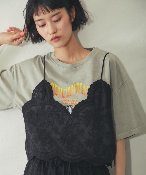 セール】【セットアップ対応】スカラップ 刺繍 レース バックリボン