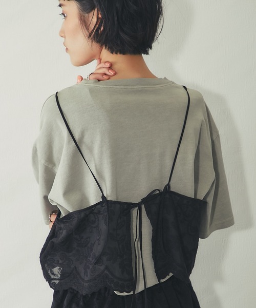 ANOTHER S(アナザーエス)の「【セットアップ対応】スカラップ 刺繍 レース バックリボン キャミ ビスチェ(キャミソール・レディース・ブラック/オフホワイト・FREE)」の9枚目の写真