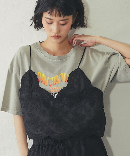 ANOTHER S(アナザーエス)の「【セットアップ対応】スカラップ 刺繍 レース バックリボン キャミ ビスチェ(キャミソール・レディース・ブラック/オフホワイト・FREE)」の4枚目の写真
