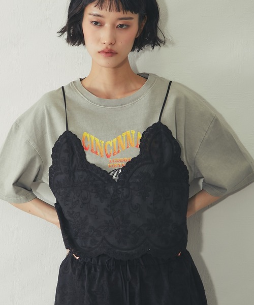 ANOTHER S(アナザーエス)の「【セットアップ対応】スカラップ 刺繍 レース バックリボン キャミ ビスチェ(キャミソール・レディース・ブラック/オフホワイト・FREE)」の6枚目の写真