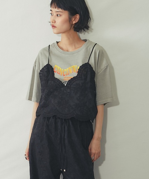 ANOTHER S(アナザーエス)の「【セットアップ対応】スカラップ 刺繍 レース バックリボン キャミ ビスチェ(キャミソール・レディース・ブラック/オフホワイト・FREE)」の7枚目の写真