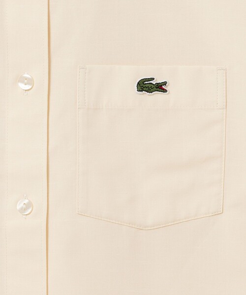 LACOSTE(ラコステ)の「ドライタッチ クロップ ハーフスリーブシャツ(シャツ/ブラウス・レディース・ピンク/オフホワイト・40/36/38/34)」の10枚目の写真
