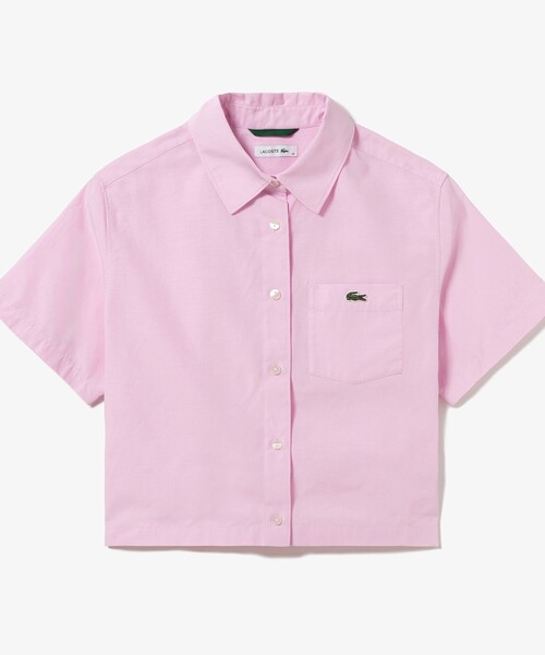 LACOSTE(ラコステ)の「ドライタッチ クロップ ハーフスリーブシャツ(シャツ/ブラウス・レディース・ピンク/オフホワイト・40/36/38/34)」の18枚目の写真