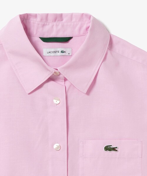 LACOSTE(ラコステ)の「ドライタッチ クロップ ハーフスリーブシャツ(シャツ/ブラウス・レディース・ピンク/オフホワイト・40/36/38/34)」の20枚目の写真
