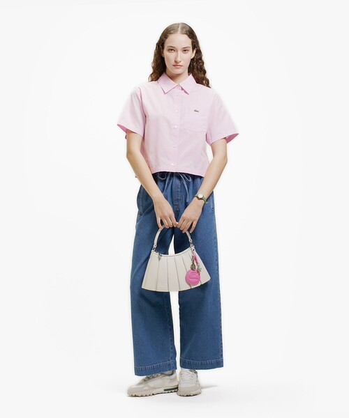 LACOSTE(ラコステ)の「ドライタッチ クロップ ハーフスリーブシャツ(シャツ/ブラウス・レディース・ピンク/オフホワイト・40/36/38/34)」の22枚目の写真