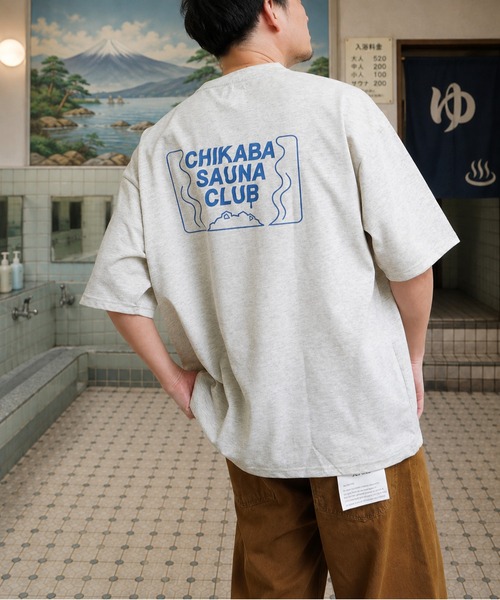 セール】【CHIKABA SAUNA CLUB】 プリント 半袖 ピスネーム入りTシャツ