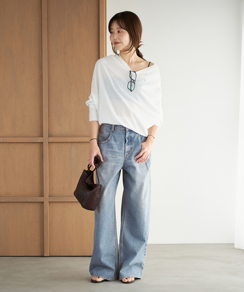 plage（プラージュ）の「《追加》R’IAM WIDE デニム 7（デニムパンツ・レディース・ブルー・32/34/36/38）」の2枚目の写真