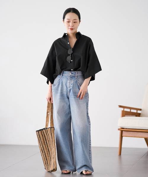 plage（プラージュ）の「《追加》R’IAM WIDE デニム 7（デニムパンツ・レディース・ブルー・32/34/36/38）」の4枚目の写真