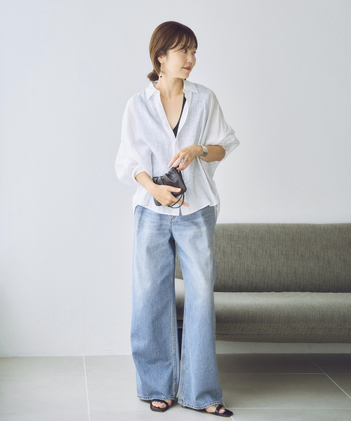plage（プラージュ）の「《追加》R’IAM WIDE デニム 7（デニムパンツ・レディース・ブルー・32/34/36/38）」の6枚目の写真