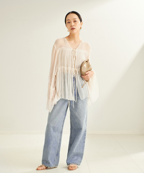 plage（プラージュ）の「《追加》R’IAM WIDE デニム 7（デニムパンツ・レディース・ブルー・32/34/36/38）」の7枚目の写真