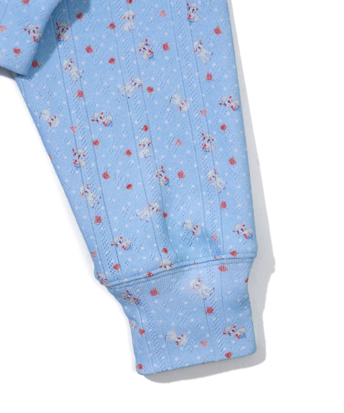 YOUHEE(ユヒ)の「SHEEP PATTERN EYELET HOOD ZIP-UP_LIGHT BLUE(パーカー・レディース・その他・FREE)」の5枚目の写真