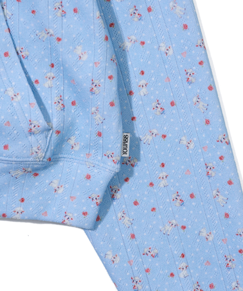 YOUHEE(ユヒ)の「SHEEP PATTERN EYELET HOOD ZIP-UP_LIGHT BLUE(パーカー・レディース・その他・FREE)」の6枚目の写真