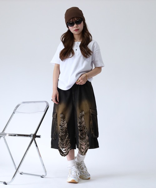 Jungle Storm（ジャングルストーム）の「RESHAM クラッシュカーゴショーツ（デニムパンツ・メンズ・ブラック/グレー・M/L）」の21枚目の写真