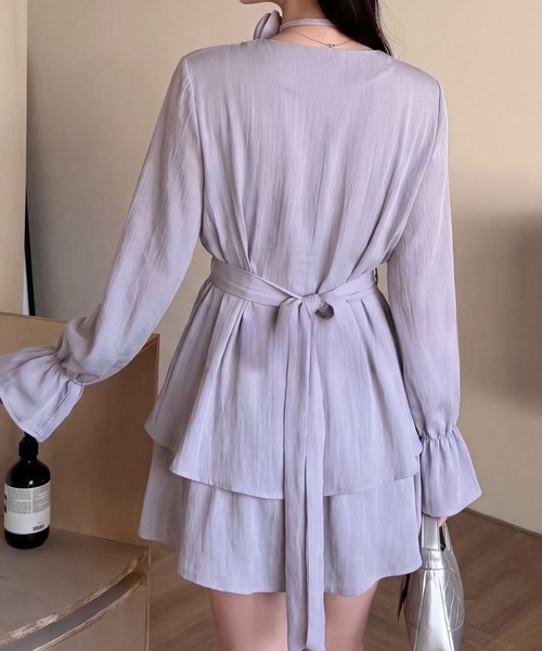 DRESS PLUS(ドレスプラス)の「リボンベルト ブラウス&スカート セットアップ(セットアップ・レディース・パープル/アイボリー/ブラック・M/L)」の14枚目の写真