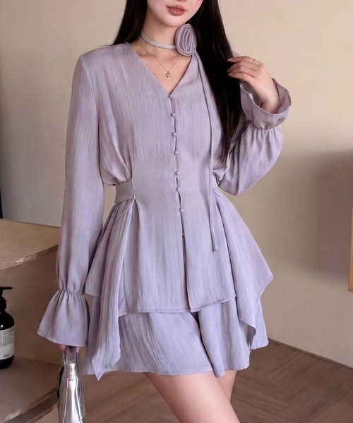 DRESS PLUS(ドレスプラス)の「リボンベルト ブラウス&スカート セットアップ(セットアップ・レディース・パープル/アイボリー/ブラック・M/L)」の17枚目の写真