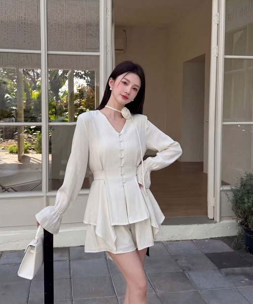 DRESS PLUS(ドレスプラス)の「リボンベルト ブラウス&スカート セットアップ(セットアップ・レディース・パープル/アイボリー/ブラック・M/L)」の18枚目の写真