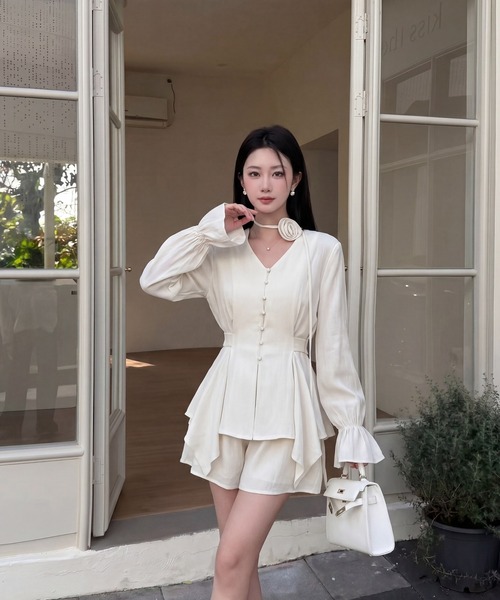 DRESS PLUS(ドレスプラス)の「リボンベルト ブラウス&スカート セットアップ(セットアップ・レディース・パープル/アイボリー/ブラック・M/L)」の21枚目の写真